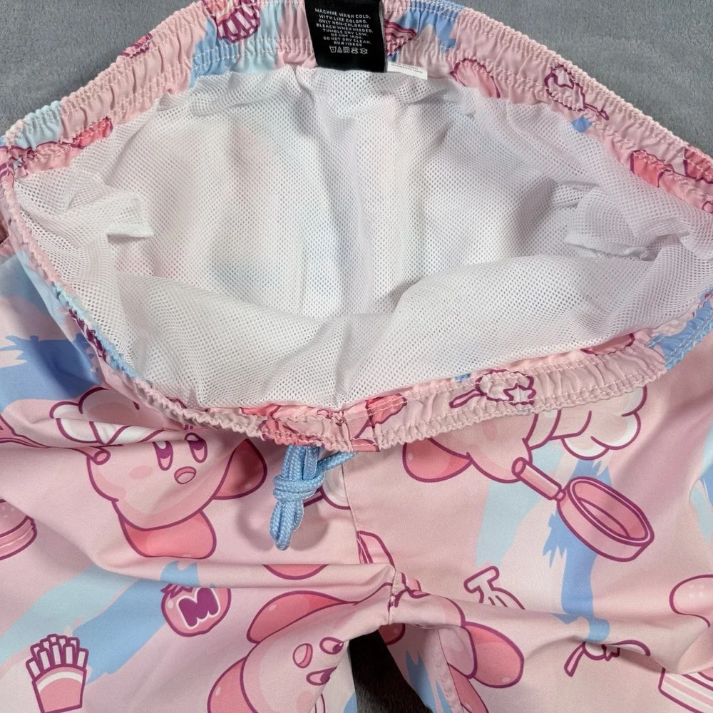 Nintendo Kirby Chef Pink Swim Trunks Board Shorts Mens Medium SHM5233KBYPP01